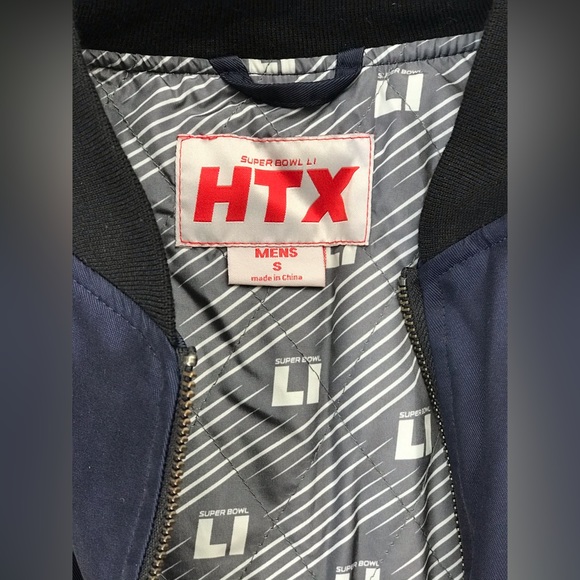 Super Bowl LI Men’s Bomber Style Jacket - Navy with Black Collar Detail, Zip Up - Picture 11 of 14